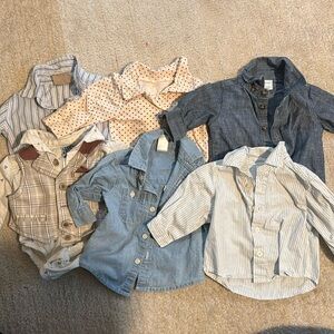 Little Gentleman Baby Boy Bundle Button Down Shirts 0-3 Months (6 Pieces) #2